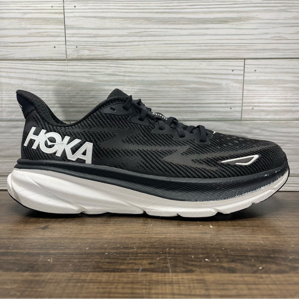 Hoka Clifton 9 Black White Men's Shoes - Men's 8.5 (D)